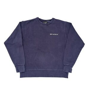 Official SpaceX Mens Crewneck Sweatshirt Navy Blue Small Logo Pullover Small
